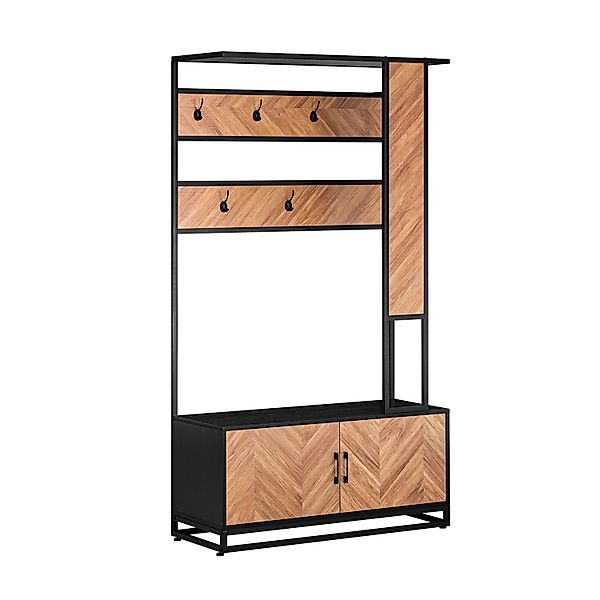 SoBuy Garderobenständer Garderobe mit Schuhbank Eingangsmöbel mit Haken FSR günstig online kaufen