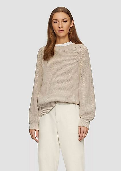s.Oliver Strickpullover Casual (1-tlg) Rippstrick, Raglanärmel, Rundhals-Au günstig online kaufen