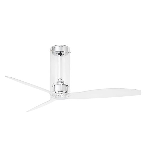FARO Energiespar Deckenventilator mit Fernbedienung Tube Chrom 128 cm günstig online kaufen