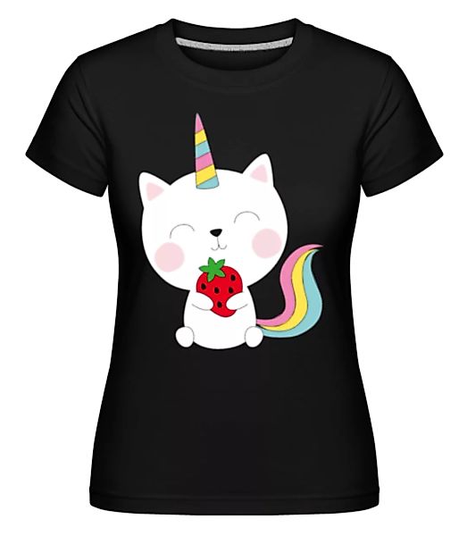 Einhorn Katze Mit Erdbeere · Shirtinator Frauen T-Shirt günstig online kaufen