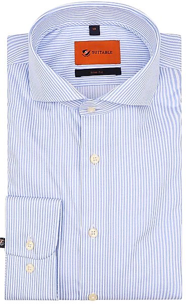 Suitable Hemd Hellblau Streifen  - Größe 39 günstig online kaufen
