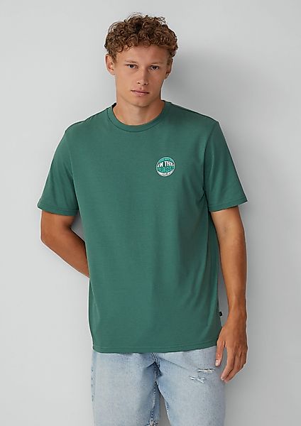 QS Kurzarmshirt T-Shirt mit kleinem Print günstig online kaufen