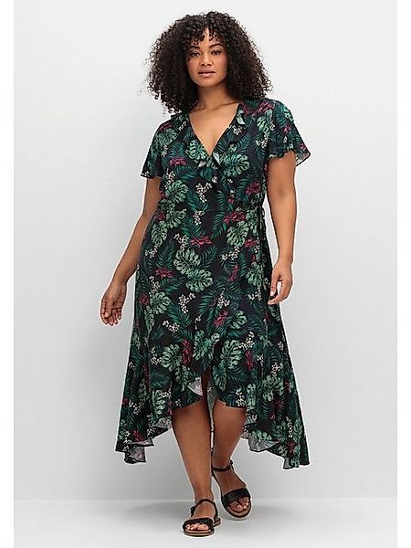 Sheego Sommerkleid Große Größen mit Tropenprint und Volant günstig online kaufen