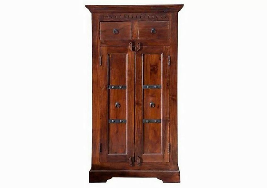 Massivmoebel24 Dreh-/Schwebetürenschrank (Schrank Akazie 72x38x132 nougat l günstig online kaufen