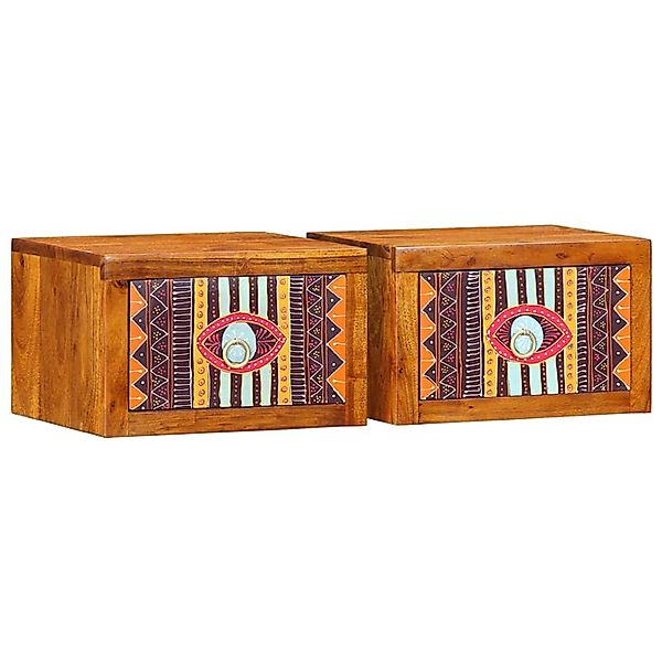 vidaXL Nachttisch 2 Stk Braun 35 x 30 x 22 cm Akazie Massivholz 4016518 günstig online kaufen
