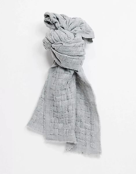 ASOS DESIGN – Gewebter, ungesäumtes Schal in Grau günstig online kaufen