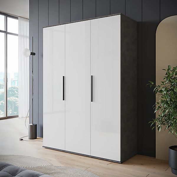 OTTO home Kleiderschrank "LAGOS Wäscheschrank, Garderobe, schwarze Griffe, günstig online kaufen