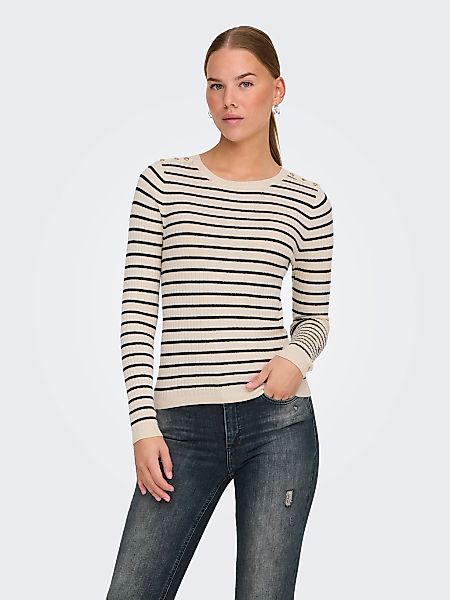 ONLY Strickpullover "ONLMILA LS STRIPE BUTTON O-NECK CC KNT" günstig online kaufen