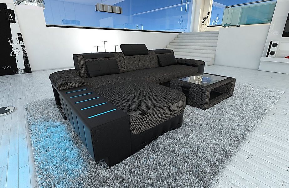 Sofa Dreams Ecksofa Stoff Sofa Bellagio L Form Polstersofa Couch Stoffsofa, günstig online kaufen