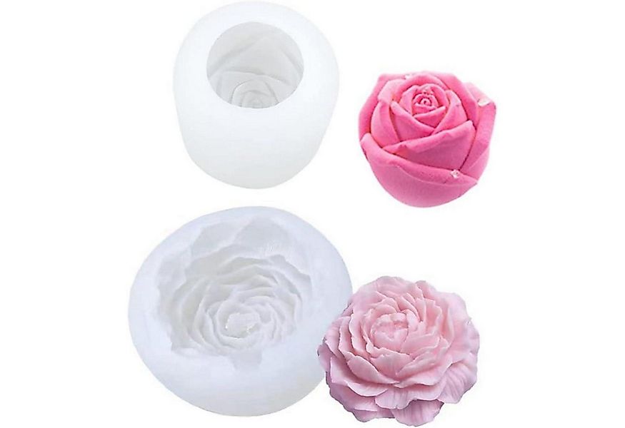 LuxusKollektion Formkerze Silikonformen Kerzen Set, 3D DIY Blume Rosen Pfin günstig online kaufen