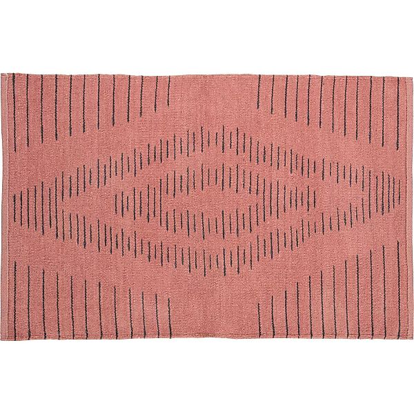 OBI Baumwoll Teppich gemustert Terracotta-Schwarz 60 x 90 cm günstig online kaufen
