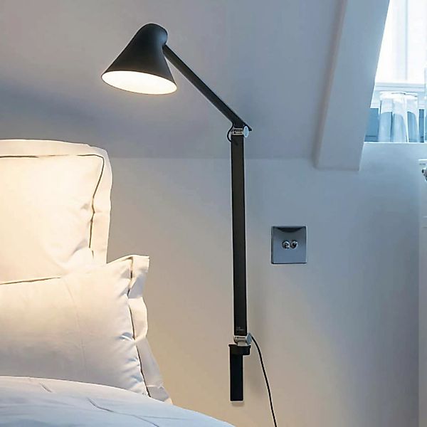 Louis Poulsen NJP LED-Wandlampe, Arm lang, schwarz günstig online kaufen