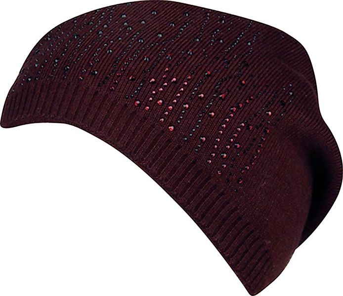 Capelli New York Strickmütze Metall-Logo, gerafft, Feinstrick günstig online kaufen