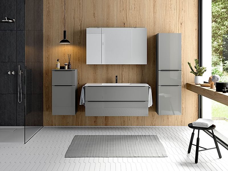 nobilia® Badmöbel-Set Levere, (4-St., vormontiert, mit günstig online kaufen