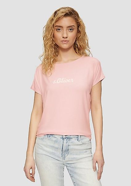 s.Oliver Kurzarmshirt Fließendes Jersey-Shirt mit Artwork und überschnitten günstig online kaufen
