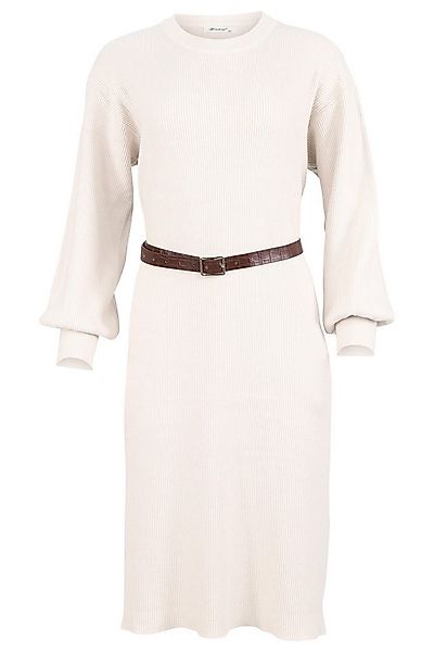 malito more than fashion Strickkleid 9810 midi Kleid mit Gürtel in Rippopti günstig online kaufen