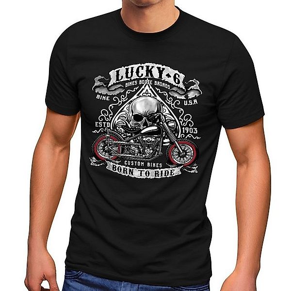 MoonWorks Print-Shirt Herren T-Shirt Biker Shirt günstig online kaufen