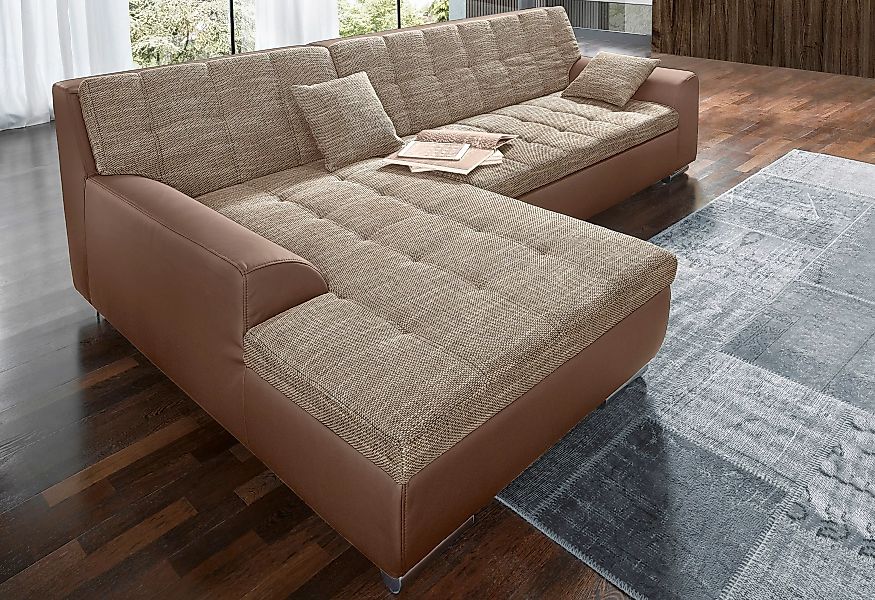 DOMO collection Ecksofa Treviso, wahlweise mit Bettfunktion, incl. Zierkiss günstig online kaufen