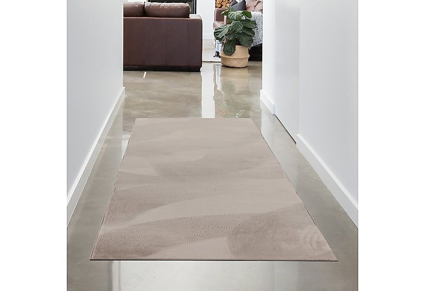 Carpetia Teppich Teppich beige Hasenfell-Optik elegant weich mit feinem Sch günstig online kaufen