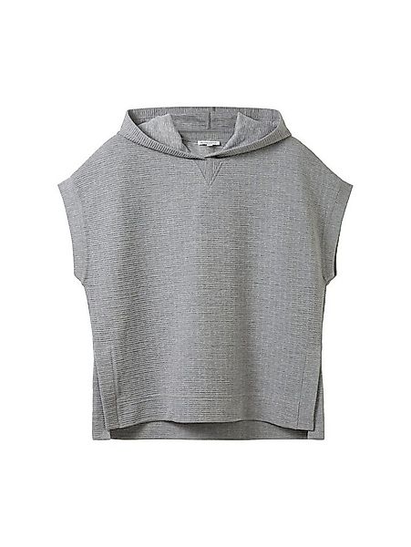 TOM TAILOR Sweater Sweatshirt lurex pullunder medium silver grey melange günstig online kaufen
