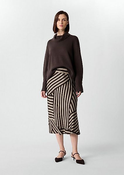 comma Midirock Rock Satin-Rock in Midilänge mit All-over-Print günstig online kaufen