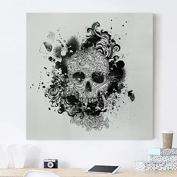 Leinwandbild - Quadrat Skull günstig online kaufen