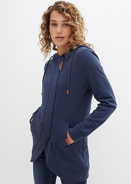 bonprix Kapuzensweatjacke mit versetztem Reißverschluss und Eingrifftaschen günstig online kaufen
