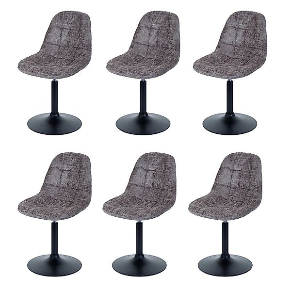 MCW Esszimmerstuhl A60 6er-Set Stoff/Textil Chenille 465g/m² Braun günstig online kaufen
