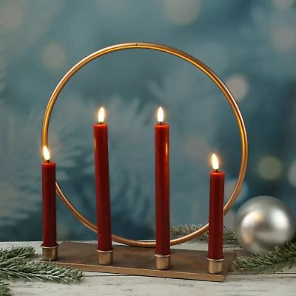 MARELIDA Kerzenständer Stabkerzenhalter Ring H: 34cm gold günstig online kaufen