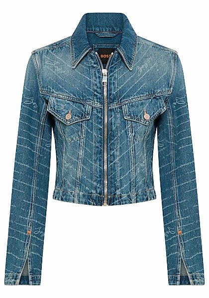 BOSS ORANGE Jeansjacke "DENIM ZIP TRACK JACKET Premium Damenmode", Slim Fit günstig online kaufen