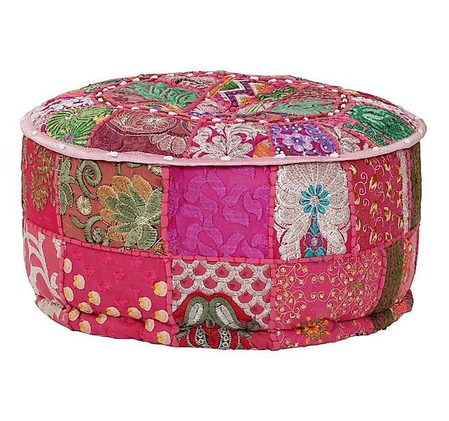 vidaXL Polsterhocker Patchwork Sitzpouf Rund Baumwolle Handgefertigt 40x20 günstig online kaufen