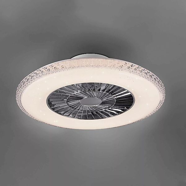 LED-Deckenventilator Harstad, Kristallrahmen günstig online kaufen
