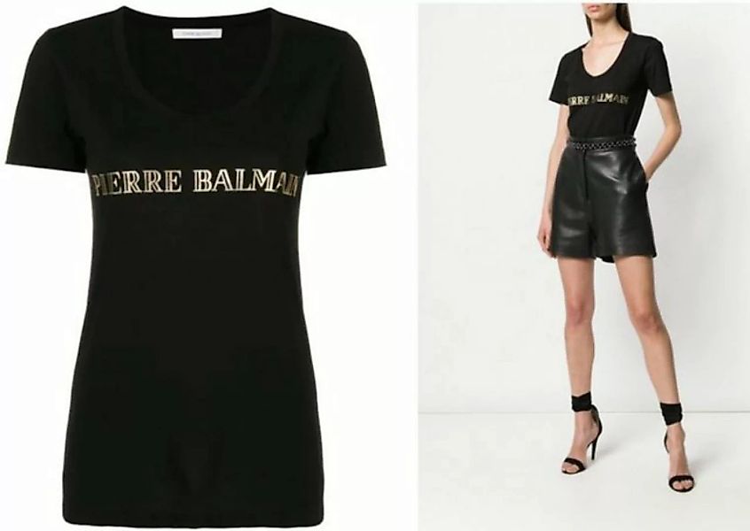 Balmain T-Shirt PIERRE BALMAIN ICONIC CULT ROCK LOGO BRAND LOGOSHIRT TOP BL günstig online kaufen