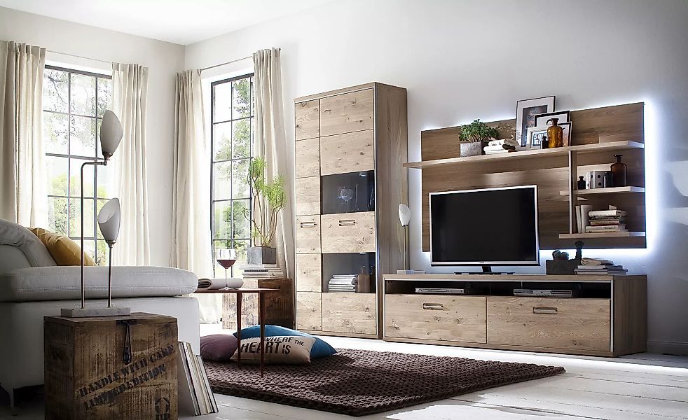 Woodford Wohnwand  Felino ¦ holzfarben ¦ Maße (cm): B: 278 H: 201 T: 52.0 K günstig online kaufen