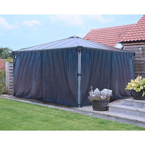 Palram - Canopia  Vorhangset für Palermo 4.3 x 4.3 Pavillon Anthrazit günstig online kaufen
