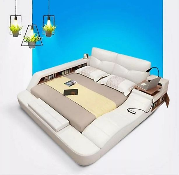 JVmoebel Bett Luxus Leder Design Polster Betten Doppel Modernes Bett Ehe 18 günstig online kaufen