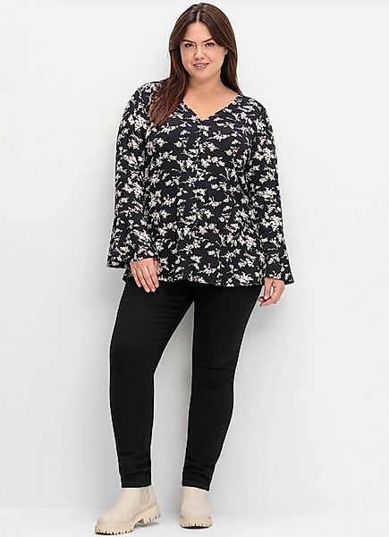 sheego by Joe Browns T-Shirt Langarmshirt Langarm mit Biesen und Volantärme günstig online kaufen