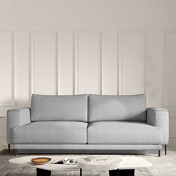 Sofa Couch in Grau mit Armlehnen günstig online kaufen