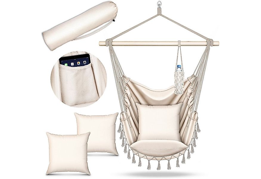 tillvex Hängesessel tillvex® Hängesessel mit 2 Kissen Hängestuhl Hängeschau günstig online kaufen