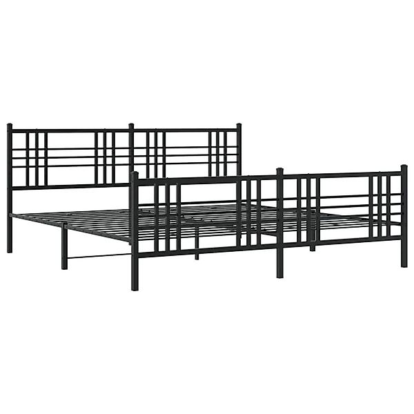 vidaXL Bettgestell mit Kopf- und Fußteil Metall Schwarz 193x203 cm 376348 günstig online kaufen