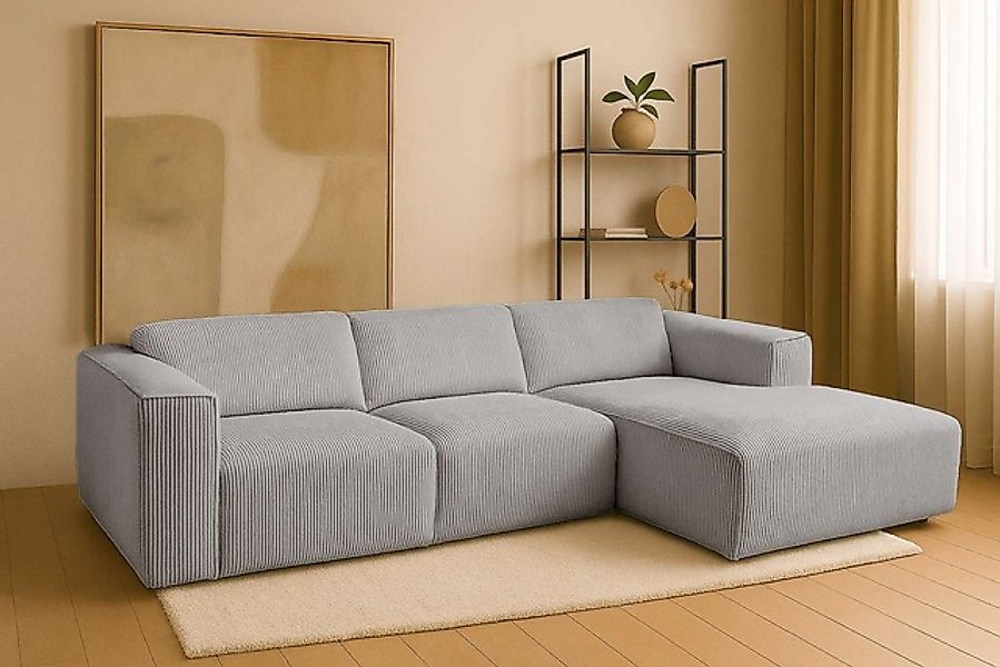 andas Ecksofa »Noord mit Kedernaht, Breite 281 cm, L-Form« Cord, Struktur, günstig online kaufen