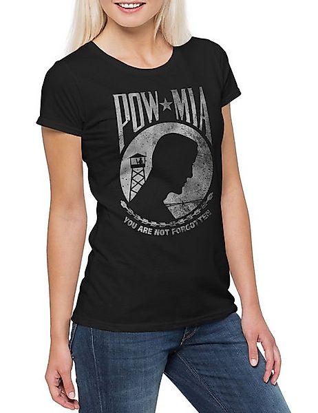 Urban Backwoods Print-Shirt Pow Mia Vintage Logo Damen T-Shirt Prisoner Of günstig online kaufen