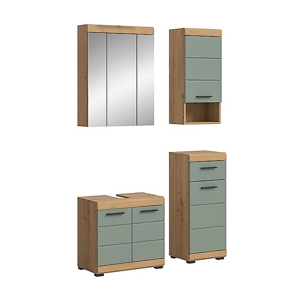 Badkombination 4-teilig Türen 112 cm x 191 cm x 34 cm Front Salbei FSC® günstig online kaufen