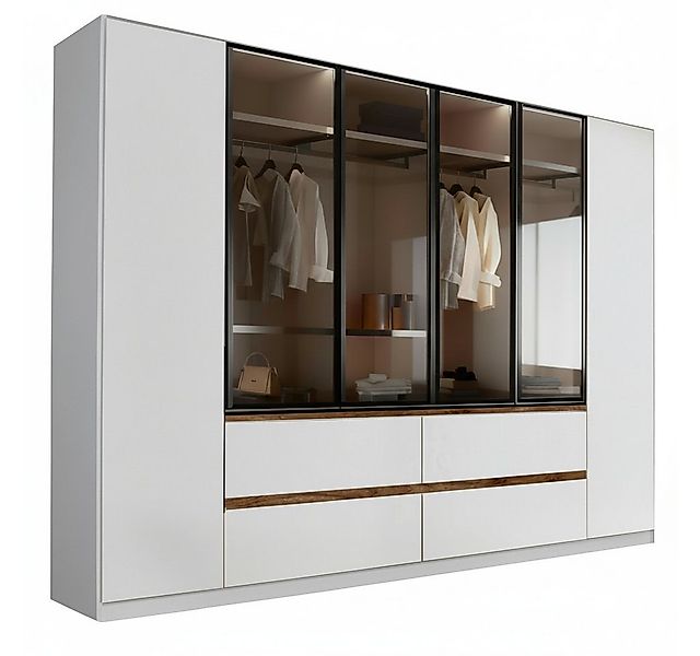 Palms-Store Kleiderschrank Rotterdam mit Glasfront und komplettem Zubehörpa günstig online kaufen