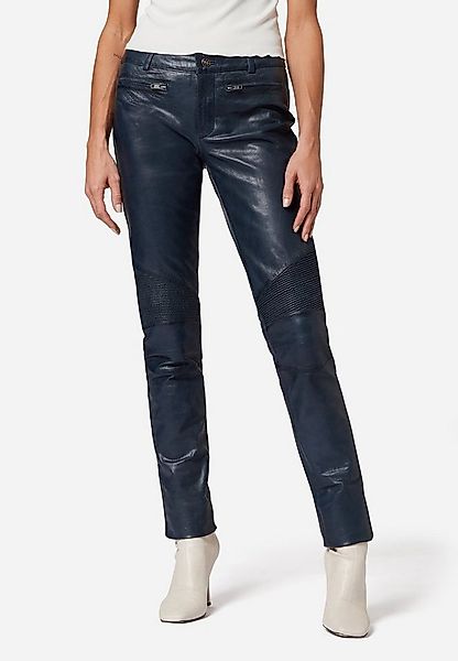 RICANO Lederhose Donna Lederhose mit Biker-Elementen als Low Waist günstig online kaufen