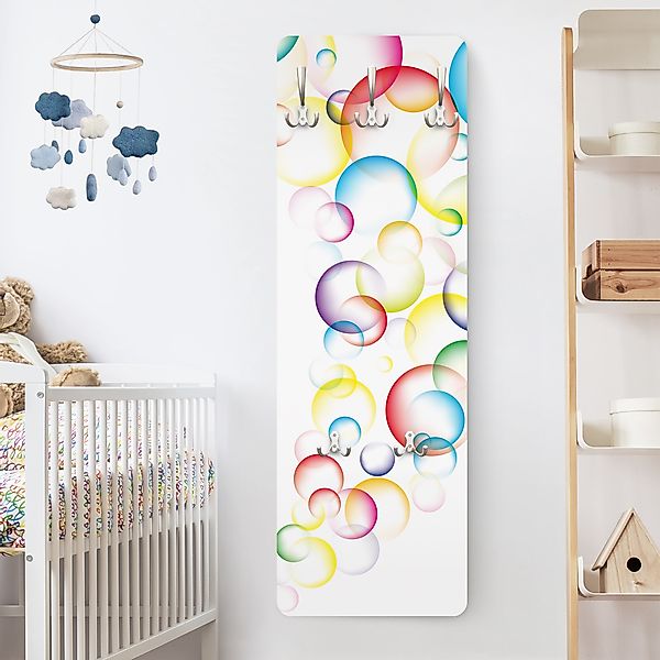 Wandgarderobe Holzpaneel Rainbow Bubbles günstig online kaufen