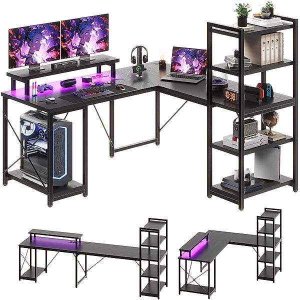 HOMALL Gamingtisch 140*75.5CM L-förmiger Spieltisch mit günstig online kaufen