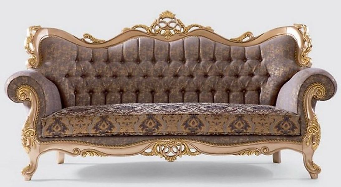 Casa Padrino Sofa Luxus Barock Sofa Lila / Grau / Gold 240 x 90 x H. 123 cm günstig online kaufen