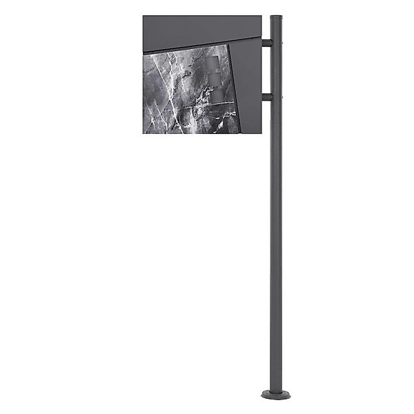 ML-Design Briefkasten Anthrazit Schwarz-Marmoroptik mit Zeitungsfach und Pf günstig online kaufen