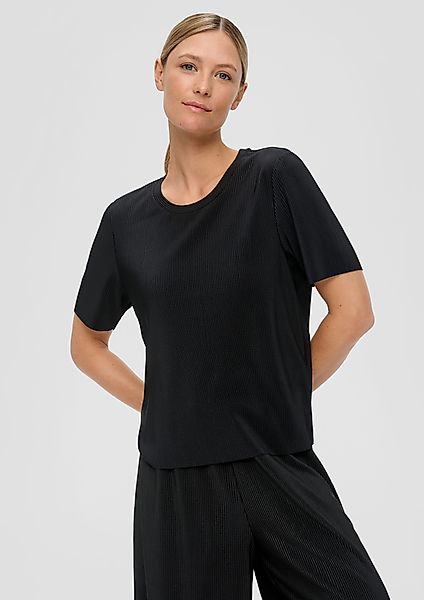 s.Oliver Kurzarmshirt T-Shirt mit Plisseefalten günstig online kaufen